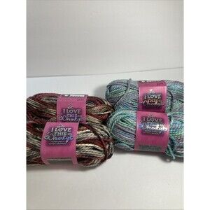 I Love This Chunky Yarn Lot of 2 Of Safari Trek And 2 Of  Herb Garden.